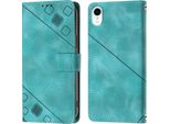 Custodia Per Iphone Xr In Rilievo Custodia A Portafoglio In Pelle Flip Con Funzione Stand Verde