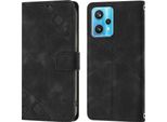 Custodia Per Oppo Realme 9 Pro 5G/Oneplus Nord Ce 2 Lite 5G In Rilievo Custodia Portafoglio In Pelle Flip Con Funzione Stand Nero