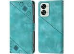 Custodia Per Oneplus Nord 2T 5G In Rilievo Custodia A Portafoglio In Pelle Flip Con Funzione Stand Verde