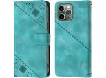 Custodia Per Iphone 11 Pro Max In Rilievo Custodia Portafoglio In Pelle Flip Con Funzione Stand Verde