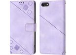 Custodia Per Iphone Se (2022) Se 2020 8 7 In Rilievo Custodia A Portafoglio In Pelle Flip Con Funzione Di Supporto Viola