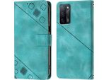 Custodia Per Oppo A55 5G/A54 4G/A16 4G/A16S/A55 4G/A54S/A56 5G/Realme V11 5G Custodia A Portafoglio In Pelle Goffrata Con Supporto Verde