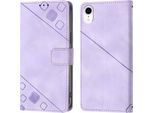 Custodia Per Iphone Xr In Rilievo Custodia A Portafoglio In Pelle Flip Con Funzione Stand Viola