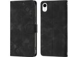 Custodia Per Iphone Xr In Rilievo Custodia A Portafoglio In Pelle Flip Con Funzione Stand Nero