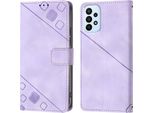 Custodia Per Samsung Galaxy A13 4G In Rilievo Custodia Portafoglio In Pelle Flip Con Funzione Stand Viola