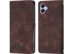 Custodia Per Samsung Galaxy A04E In Rilievo Custodia A Portafoglio In Pelle Flip Con Funzione Stand Marrone