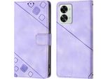 Custodia Per Oneplus Nord 2T 5G In Rilievo Custodia A Portafoglio In Pelle Flip Con Funzione Stand Viola