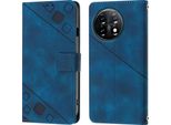 Custodia Per Oneplus 11 Custodia A Portafoglio In Pelle In Rilievo Con Supporto Blu