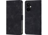 Custodia Per Oneplus Nord Ce 3 In Rilievo Custodia A Portafoglio In Pelle Flip Con Funzione Stand Nero
