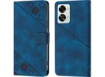 Custodia Per Oneplus Nord 2T 5G In Rilievo Custodia A Portafoglio In Pelle Flip Con Funzione Stand Blu