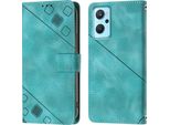 Custodia Per Oppo Realme 9I A36 A76 In Rilievo Custodia A Portafoglio In Pelle Flip Con Funzione Stand Verde
