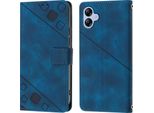 Custodia Per Samsung Galaxy A04E In Rilievo Custodia A Portafoglio In Pelle Flip Con Funzione Stand Blu