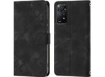 Custodia Per Xiaomi Redmi Note 11 Pro 5G/4G In Rilievo Custodia A Portafoglio In Pelle Flip Con Funzione Di Stand Nero