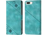 Custodia Per Iphone 8 Plus/7 Plus/6S Plus/6 Plus In Rilievo Custodia Portafoglio In Pelle Flip Con Funzione Stand Verde