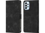 Custodia Per Samsung Galaxy A72 4G 5G In Rilievo Custodia A Portafoglio In Pelle Flip Con Funzione Stand Nero