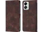 Custodia Per Oneplus Nord 2T 5G In Rilievo Custodia A Portafoglio In Pelle Flip Con Funzione Stand Brown