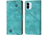 Custodia Per Xiaomi Redmi A1 In Rilievo Custodia A Portafoglio In Pelle Flip Con Funzione Stand Verde