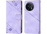 Custodia Per Oneplus 11 Custodia A Portafoglio In Pelle Flip In Rilievo Con Funzione Di Supporto Viola