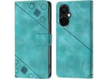 Custodia Per Oneplus Nord Ce 3 In Rilievo Custodia A Portafoglio In Pelle Flip Con Funzione Stand Verde