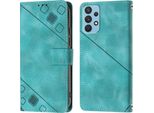 Custodia Per Samsung Galaxy A32 4G In Rilievo Custodia A Portafoglio In Pelle Flip Con Supporto Verde