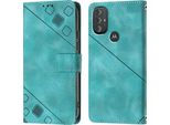 Custodia Per Motorola Moto G Power 2022 In Rilievo Custodia A Portafoglio In Pelle Flip Con Funzione Stand Verde