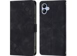 Custodia Per Samsung Galaxy A04E In Rilievo Custodia A Portafoglio In Pelle Flip Con Funzione Stand Nero