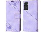 Custodia Per Xiaomi Redmi Note 11S / Note 11 4G In Rilievo Custodia A Portafoglio In Pelle Flip Con Supporto Viola
