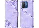 Custodia Per Xiaomi Redmi 12C In Rilievo Custodia Portafoglio In Pelle Flip Con Funzione Stand Viola