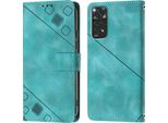 Custodia Per Xiaomi Redmi Note 11S / Note 11 4G In Rilievo Custodia A Portafoglio In Pelle Flip Con Funzione Di Supporto Verde