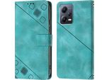 Custodia Per Xiaomi Redmi Note 12 In Rilievo Custodia A Portafoglio In Pelle Flip Con Funzione Stand Verde