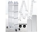 Jopassy Scala Multiuso 4X4 470 Cm Scala Multifunzionale Scala Pieghevole Scala Telescopica Scala A Telaio Scala Singola Scala A Gradini Scala Domestica Scala In Alluminio