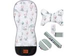 Set Estivo Per Passeggino Bellochi - Inserto Universale E Arioso Per Carrozzina Con Cuscino, Copricintura E Coprimanubrio - Cotone E Velluto - Loom