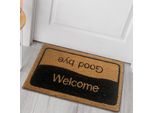Tappetino Creativo Per Scarpe In Cocco "Welcome-Good Bye"" Marrone Dimensioni - 60 X 90 Cm"