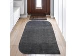 Tappeto Di Design Monocolore Con Angoli Arrotondati - Antracite Dimensioni - 80 X 150 Cm