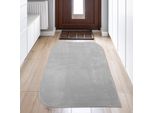 Tappeto Di Design Con Angoli Arrotondati, Lavabile, Grigio Dimensioni - 80 X 150 Cm
