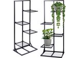 Vilde Portafiori Portafiori Colonna Portafiori Colonna Portafiori Per Vasi Da Fiori In Metallo Nero 4 Livelli 102 Cm
