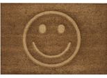 Home Elements Tappetino Stampato In Fibra Di Cocco 40X60 Cm, Smiley