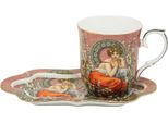 Home Elements Tazza Da 360 Ml, Con Sottobicchiere, Mucha Dark