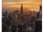 Pyramid International - Stampa Su Tela "Manhattan's Light"" PM6306 (50 Cm X 40 Cm) (Grigio/Arancione)"