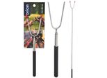 Orion Bastone Da Campeggio Forchettone Da Campeggio Forchettone Telescopico Per Barbecue Spiedo In Acciaio Inox Con Manico Telescopico Bastone Da Barbecue Per Pozzo Del Fuoco 24,5-86 Cm