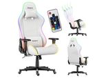 Huzaro Force 6.2 | Illuminazione Led Rgb Sedia Da Gioco Sedia Da Ufficio Sedia Da Scrivania Gamer Poggiatesta Supporto Lombare | Fino A 130 Kg Di Capacità Di Carico | Bianco