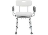Swanew Sgabello Da Doccia Sgabello Da Bagno Sedia Da Doccia Regolabile In Altezza Fino A 136 Kg Sedile Da Bagno Con Braccio E Schienale +360° Ruotabile