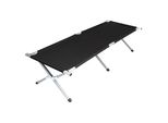 Letto Da Campeggio Xxl Pieghevole Con Borsa Di Trasporto 190 X 64 Cm - Nero - Letto Da Campeggio Con Capacità Di Carico Fino A 100 Kg - Letto Da Viaggio Pieghevole Letto Per Ospiti Lettino Per Campeggio Festival Pesca Escursioni