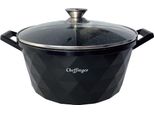 Pentola Di Cottura Coperchio In Alluminio Fuso In Vetro Ø28Cm Rivestimento In Marmo Per Induzione Pentola Per Zuppa