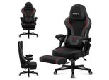 Huzaro Force 4.6 | Sedia Da Gioco Sedia Per Pc Sedia Ergonomica Da Ufficio | Poggiapiedi Funzione Dondolo Poggiatesta Regolabile Schienale | Fino A 130 Kg | Nero