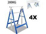 Cavalletto Da Ponteggio Jopassy 4×, Cavalletto Pieghevole Fino A 200 Kg, Lavoro A Soffitto, Cavalletto Da Lavoro, Con Protezione Antiscivolo, Regolazione Dell'altezza In 7 Posizioni, 80-130 Cm, Blu