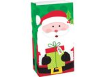 Amscan - Sacchetto Per Dolcetti Di Carta Babbo Natale SG24823 (Taglia Unica) (Colorato)