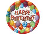 Unique Party - Palloncini - Piatto Per Feste, Buon Compleanno 8-Pack - Carta SG24706 (Taglia Unica) (Colorato)