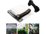 Yakimz Telone Trasparente Impermeabile, Varie Dimensioni, Telone Con Occhielli Per Il Giardino, Antigelo, Antipioggia, Pe - 300 × 500 Cm