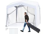Gazebo Costway 3X3M, Gazebo Pieghevole Pop Up Con 2 Zanzariere E Borsa Avvolgibile, Gazebo Da Giardino Impermeabile Stabile Invernale, Tenda Pop Up Da Giardino